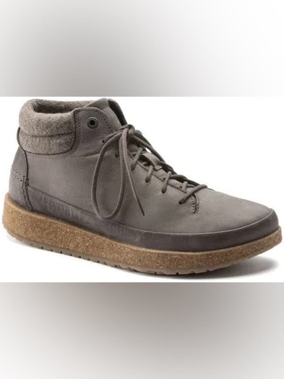 NWT! Birkenstock Honnef High Suede Leather Sneakers, Grey Taupe, Size 36 / W 6